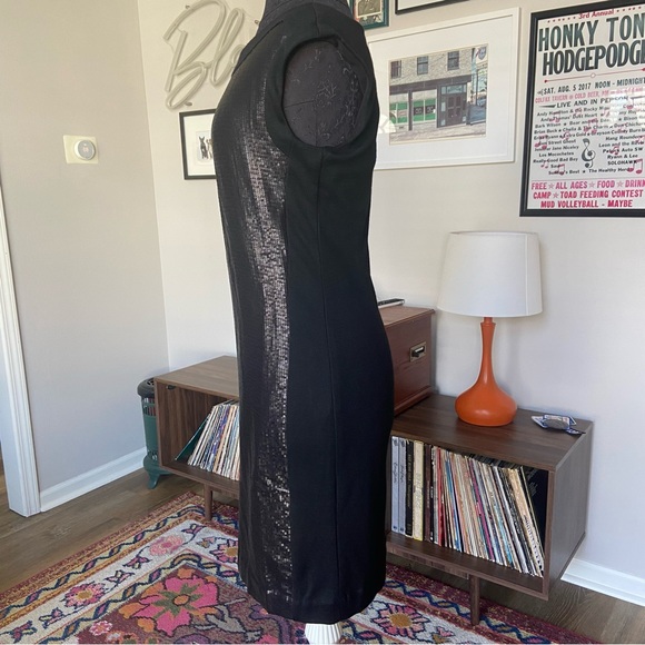 NWT Ann Taylor Black Sequin Sheath Holiday Party Cocktail Dress Size 6 - Picture 3 of 5